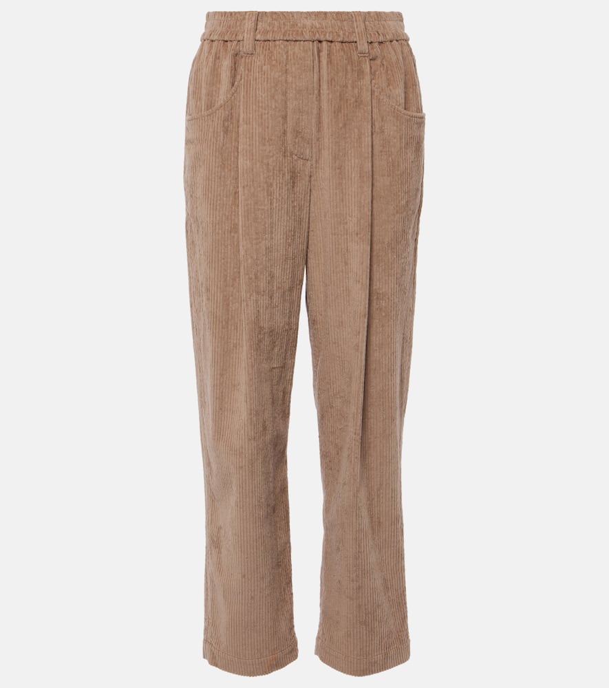 Pleated straight pants