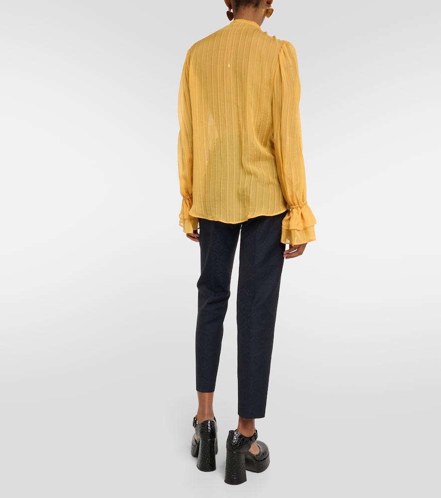 Ruffled silk blouse