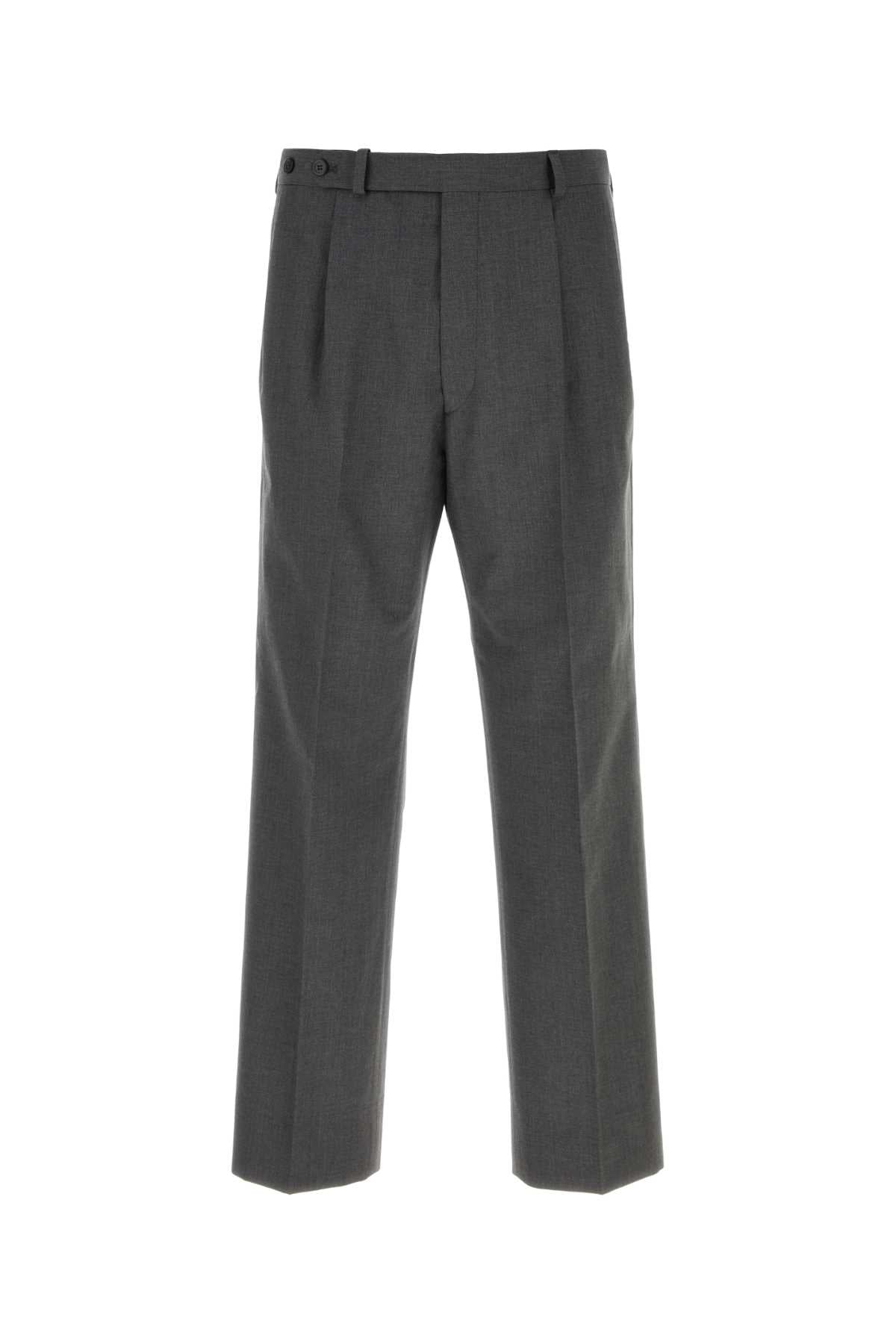 Virgin Wool Blend Trousers — Gray