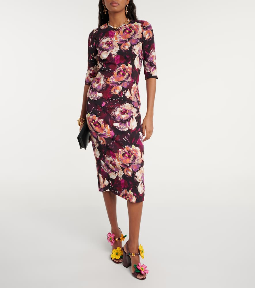 Floral cady midi dress