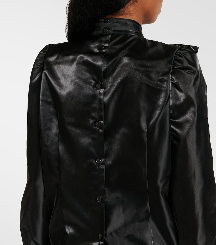 Tie-neck satin shirt
