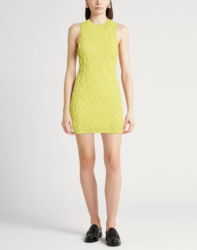 Woman Mini dress Lime green Size 6 Viscose, Polyamide, Cotton, Elastane