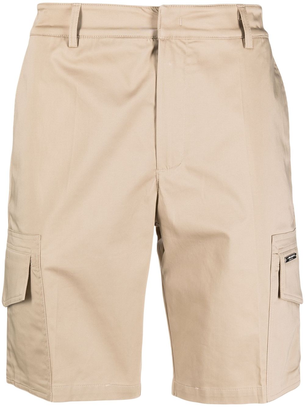 Logo-plaque concealed-fastening cargo shorts - Neutrals