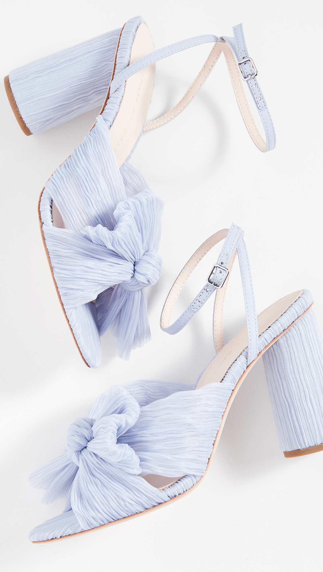 Camellia Pleated Bow Heel with Ankle Strap