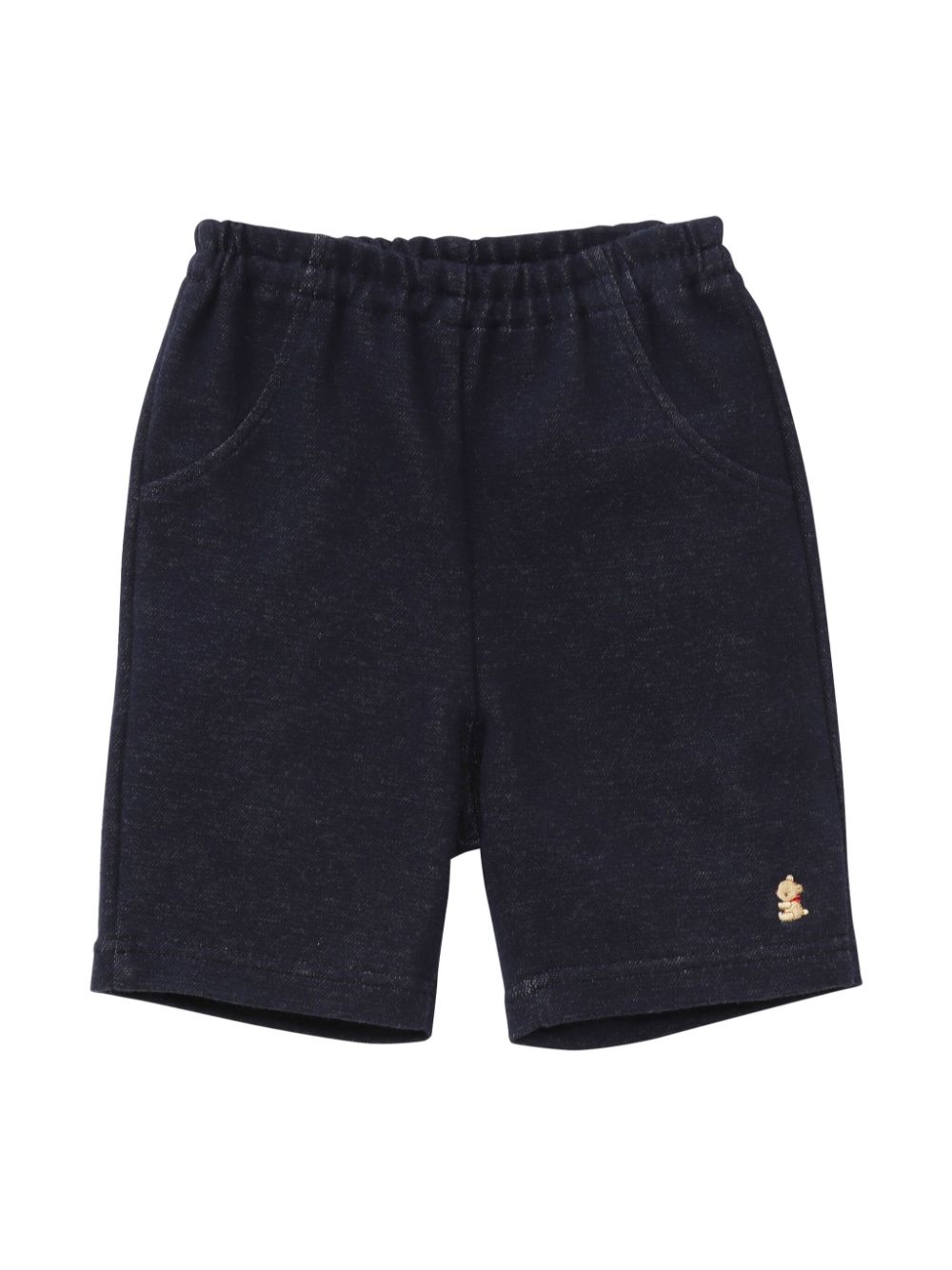Motif-embroidered cotton shorts - Blue