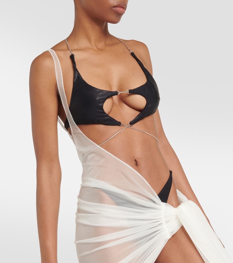 Draped jersey beach cover-up
