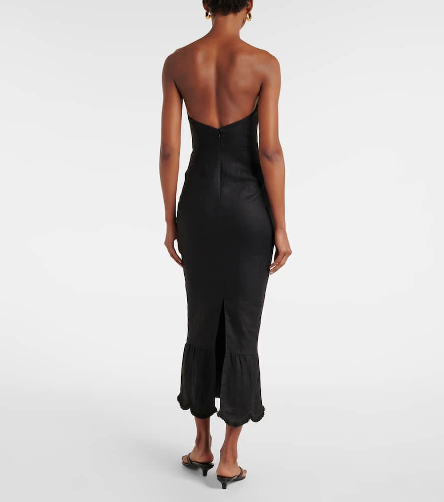 Essie strapless linen gown