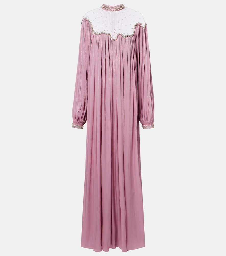 Elline embellished pleated gown