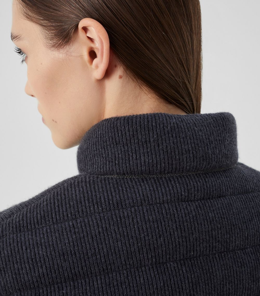 Cashmere Ribbed Down-Filled Gilet