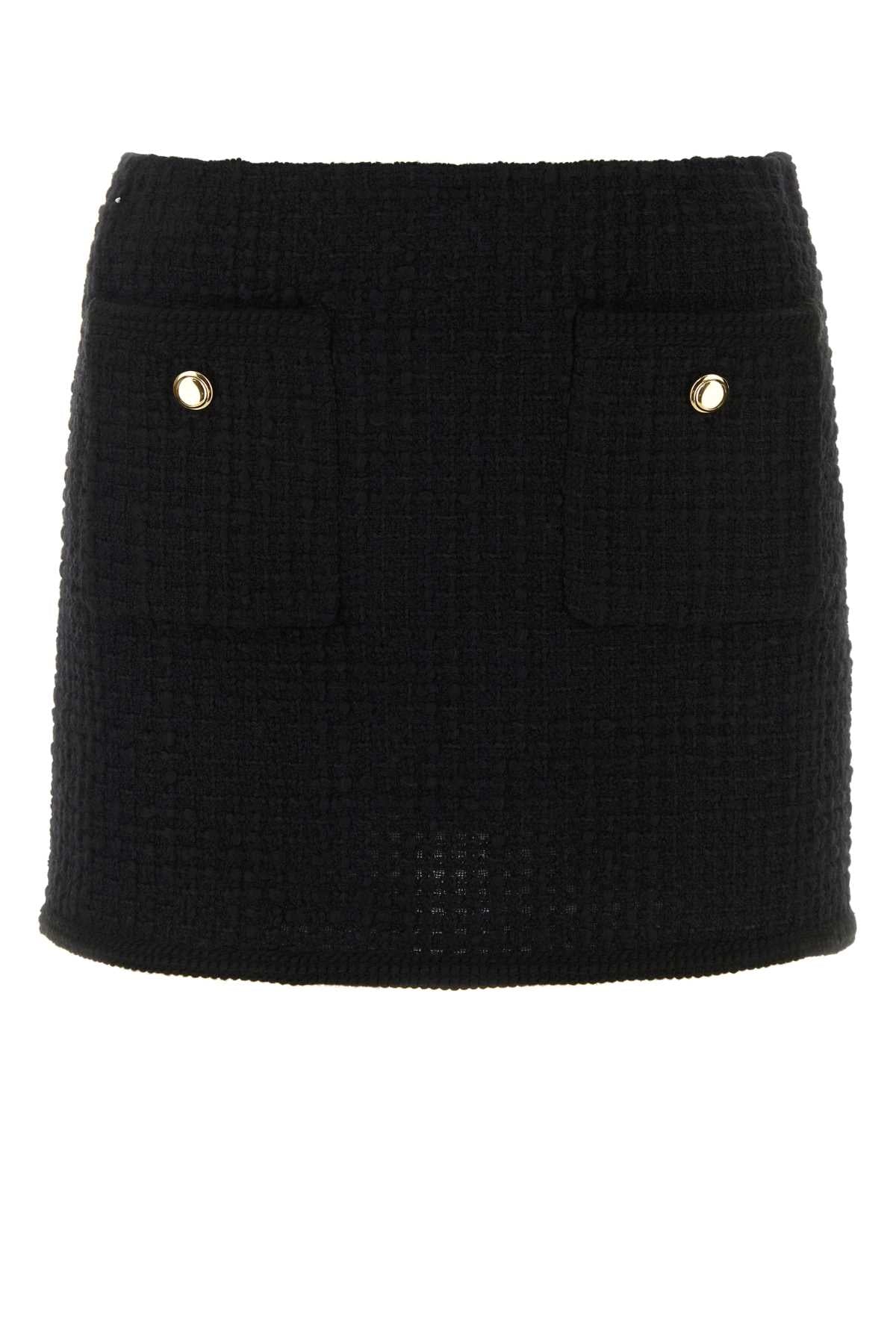 Boucle Mini Skirt — Black