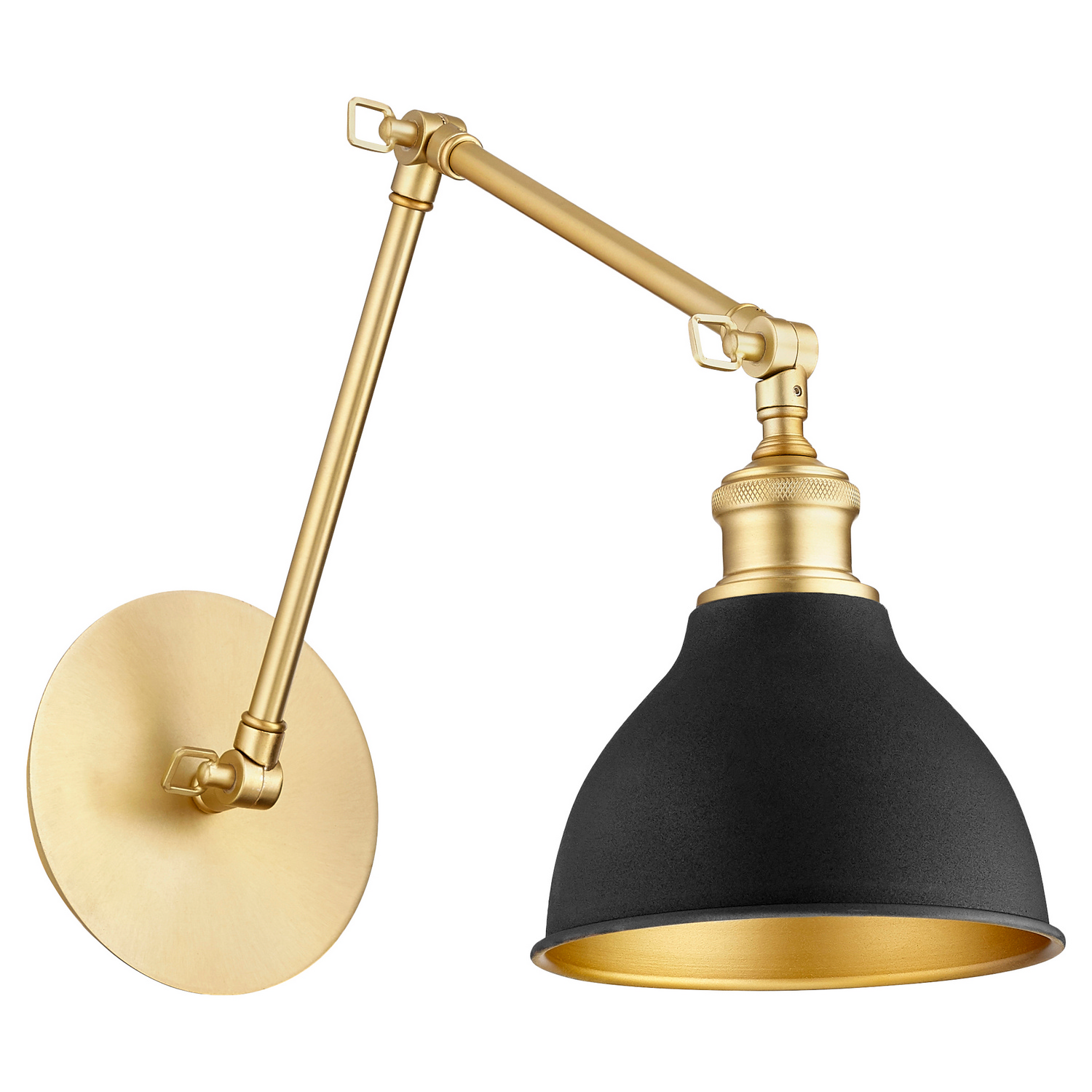 5392 Wall Mounts 1-Light Wall Mount in Aged Brass w with Textured Black