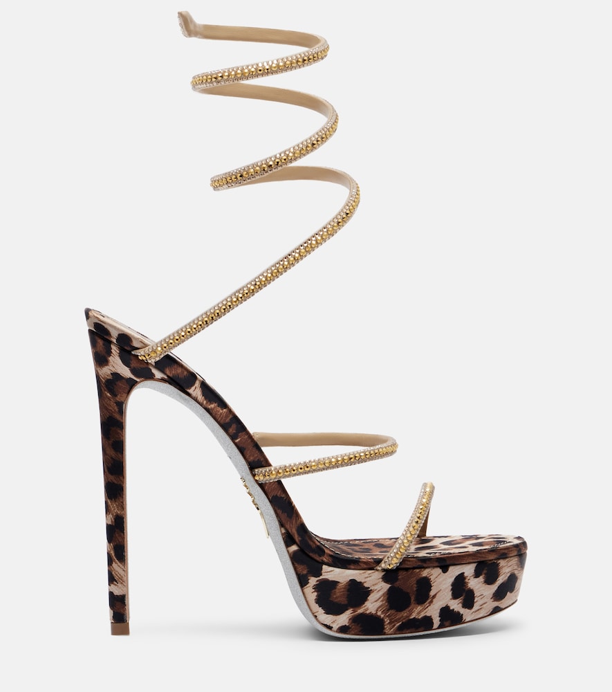 Cleo embellished satin platform sandals