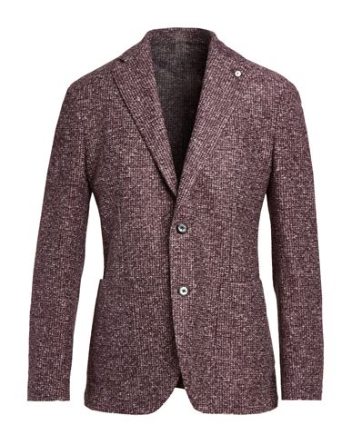 L. b.m. 1911 Man Blazer Burgundy Size 42 Acrylic, Cotton, Polyester, Virgin Wool