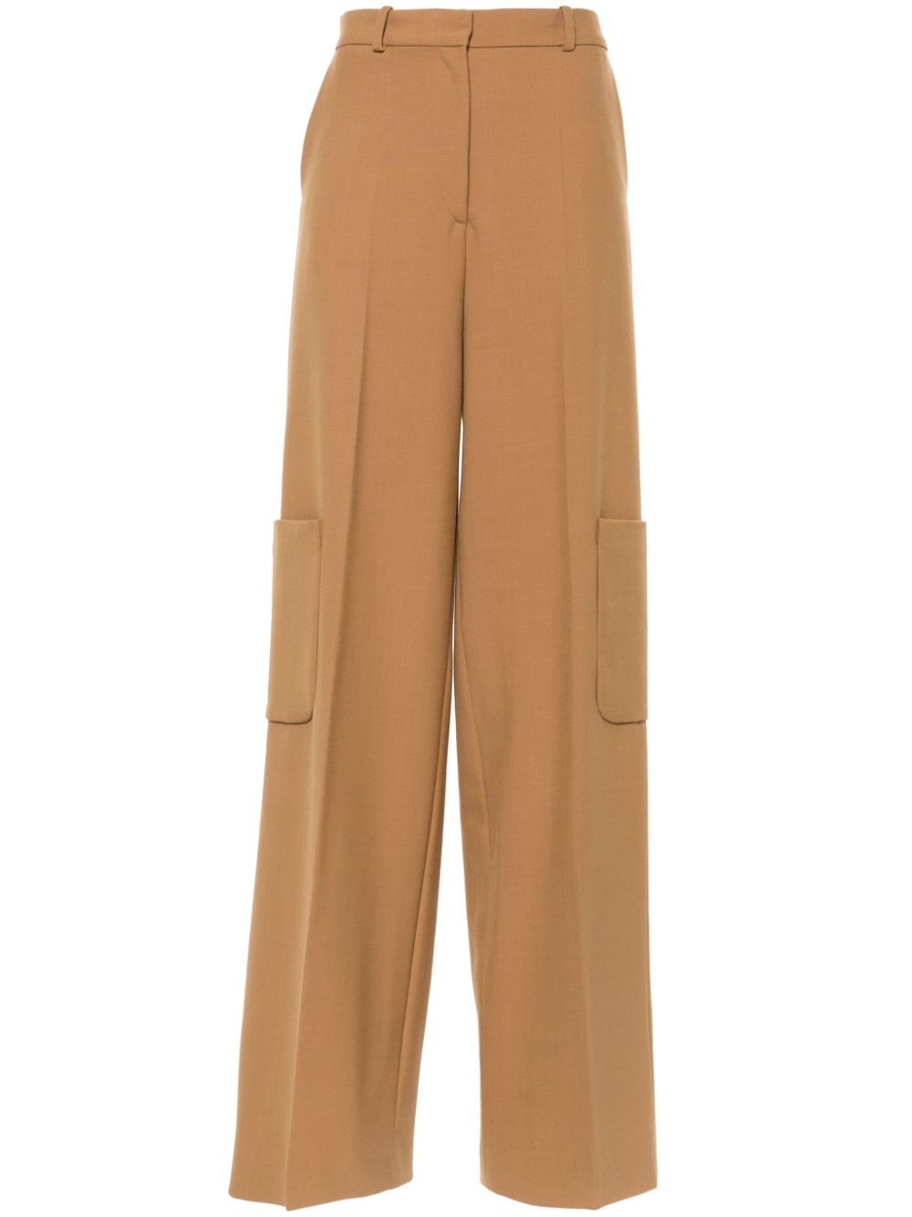 Cargo-pockets wide-leg trousers - Blue