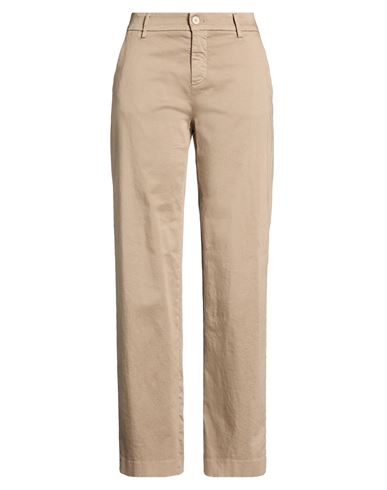 Woman Pants Khaki Size 6 Cotton, Polyester, Elastane