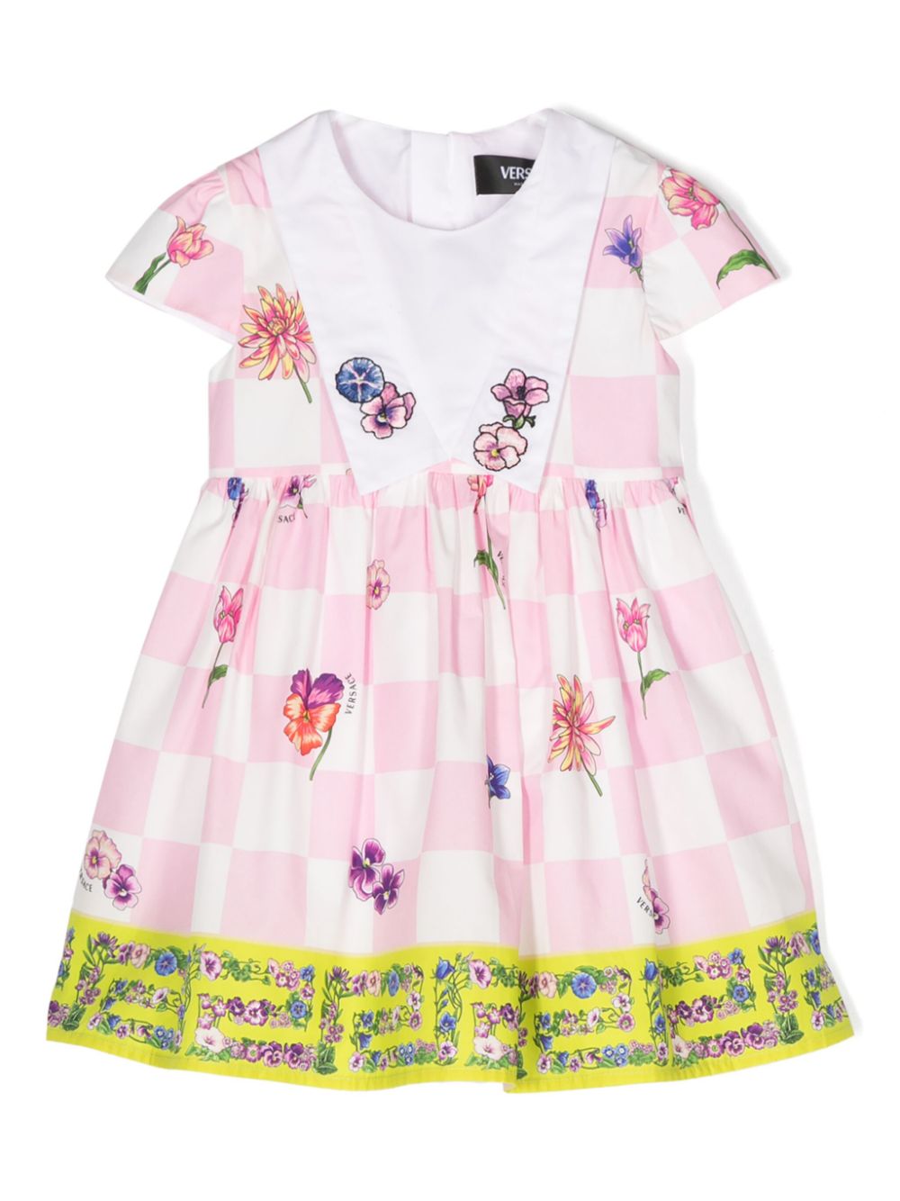 Checked flared dress - Pink