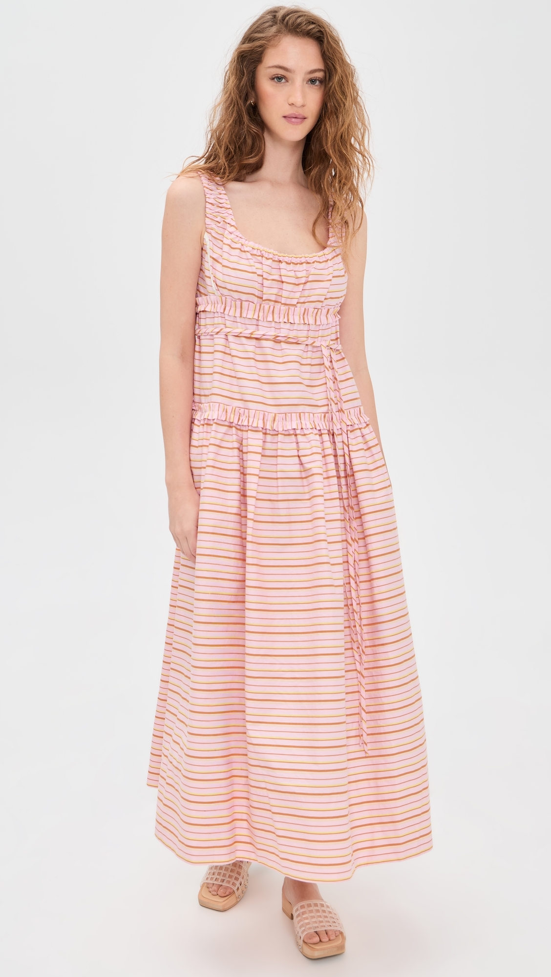 Marie Dress Pink Stripe