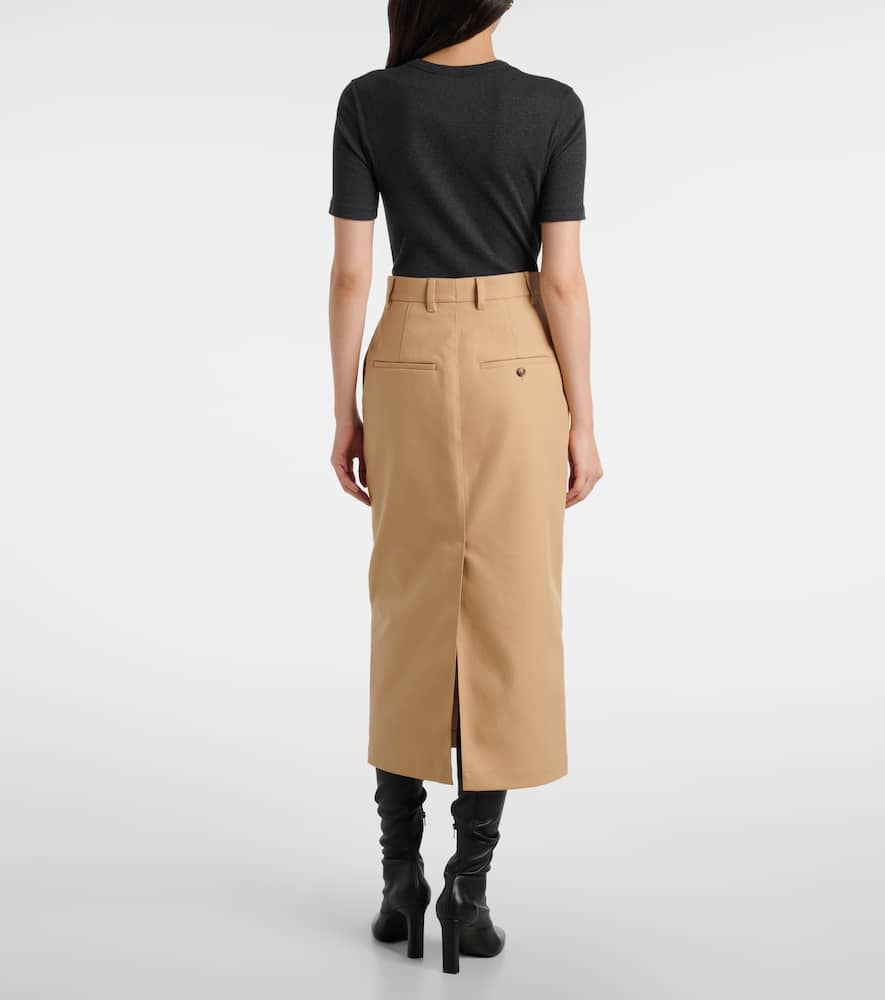 Wardrobe. NYC High-rise cotton midi skirt