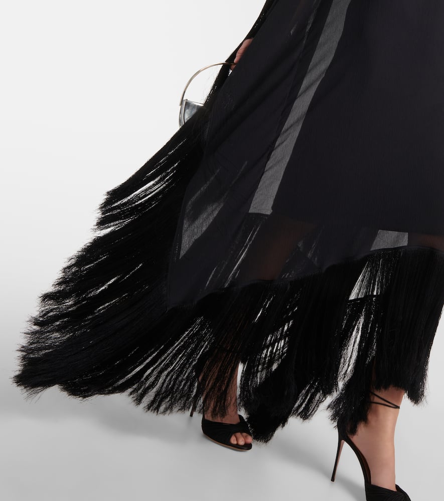 Mrs Ross Spirito fringed silk kaftan