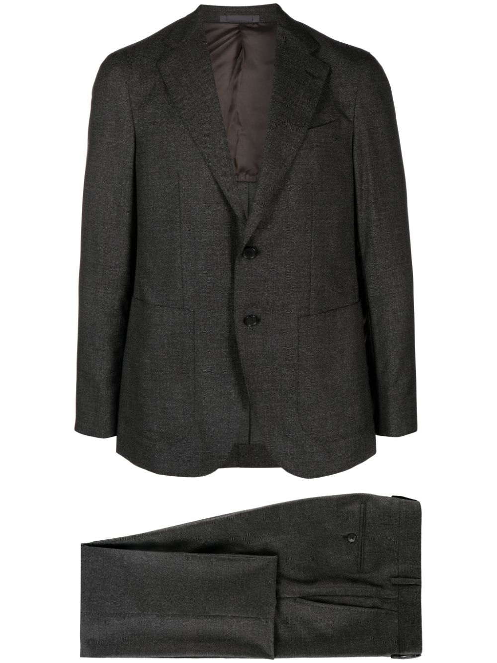 Single-breasted wool suit - Black