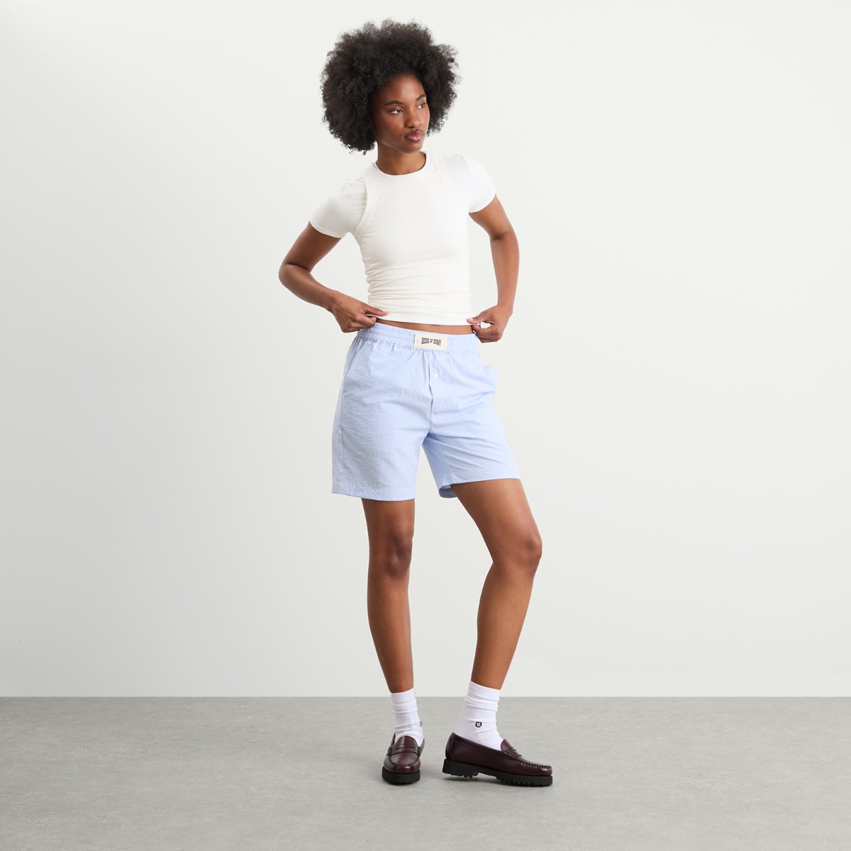 Women's Seersucker Box Fit Shorts Multi