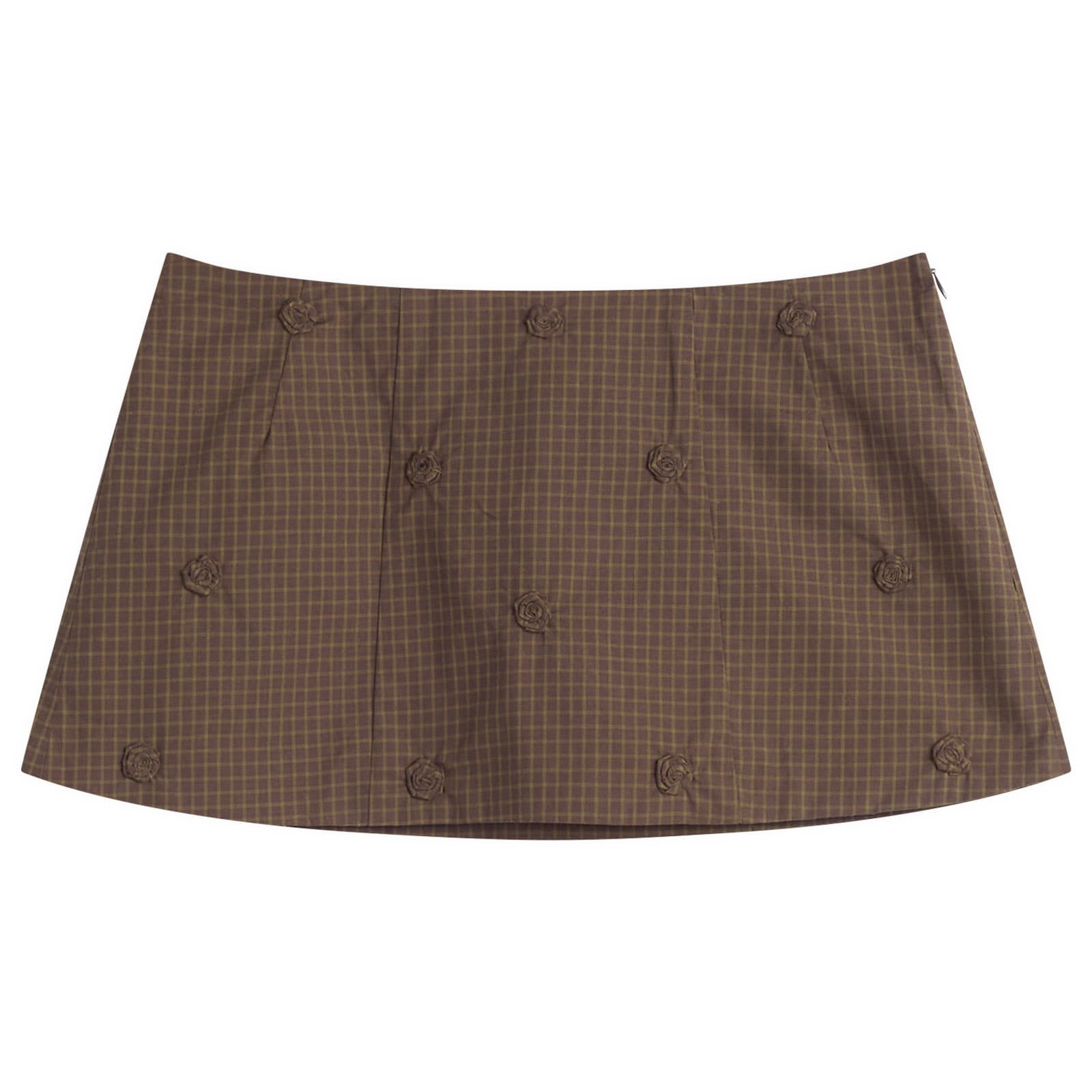 Women's Rosette Mini Skirt in Ivy Check
