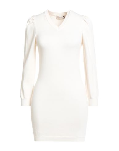 Woman Mini dress Cream Size 6 Viscose, Polyester