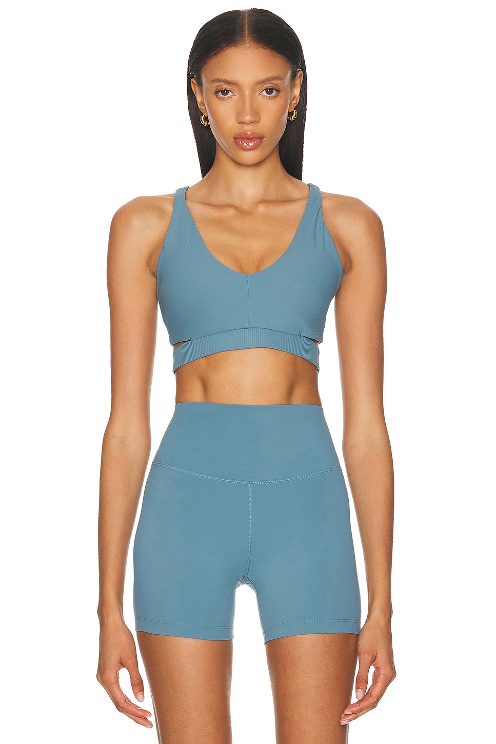 Nike Zenvy Rib Light Support Padded Sports Bra in Slate