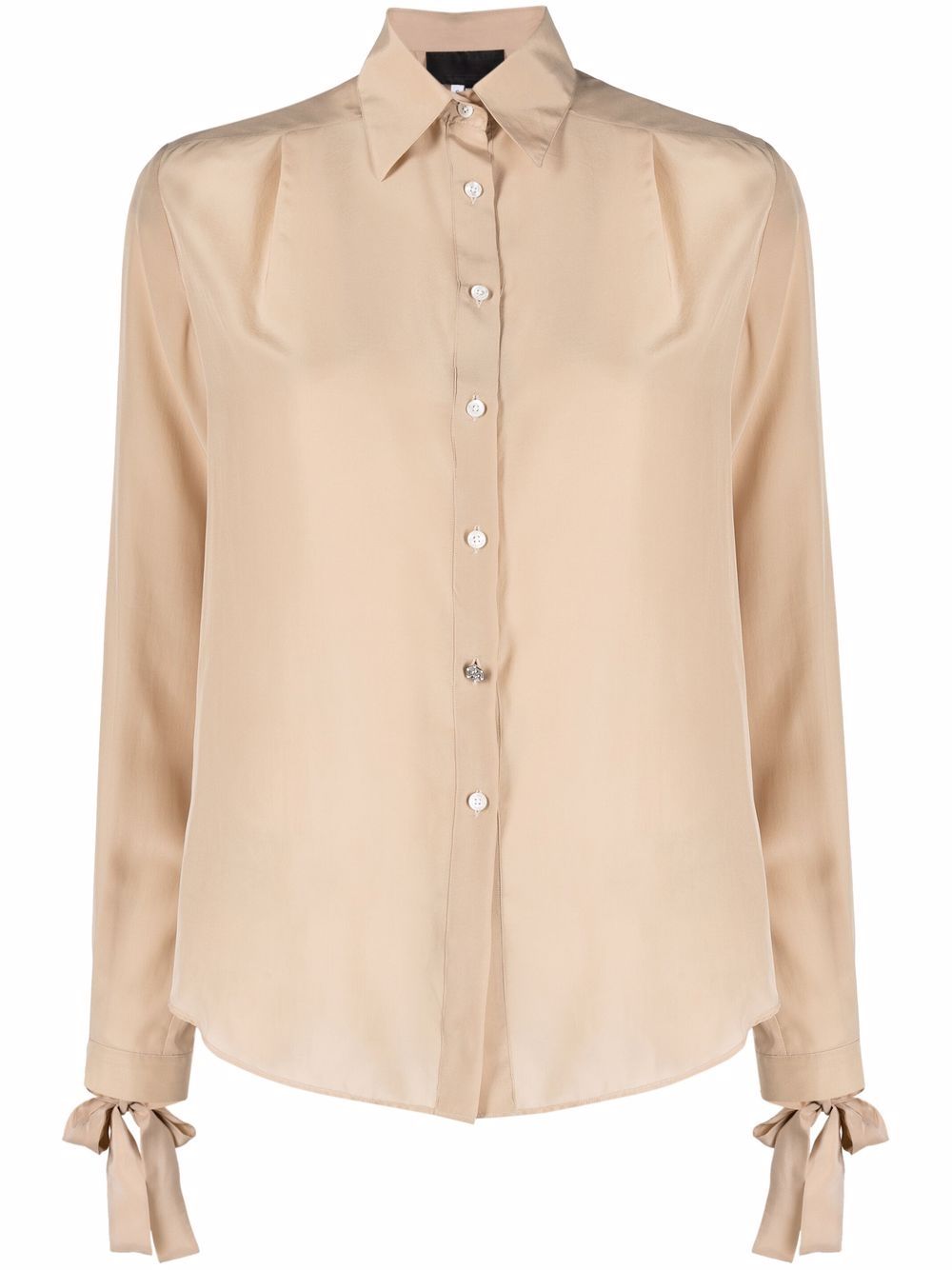 Button-down silk shirt