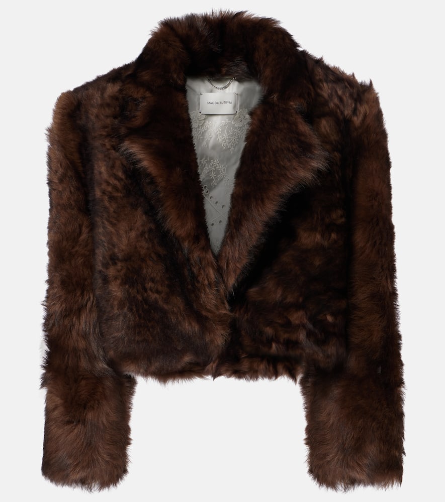 Cropped shearling jacket