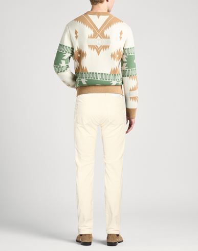 Man Pants Cream Size 32 Cotton, Elastane
