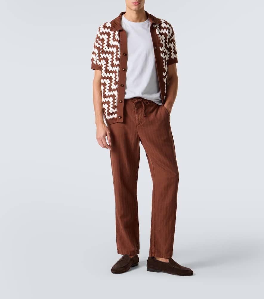 Mendes herringbone straight pants