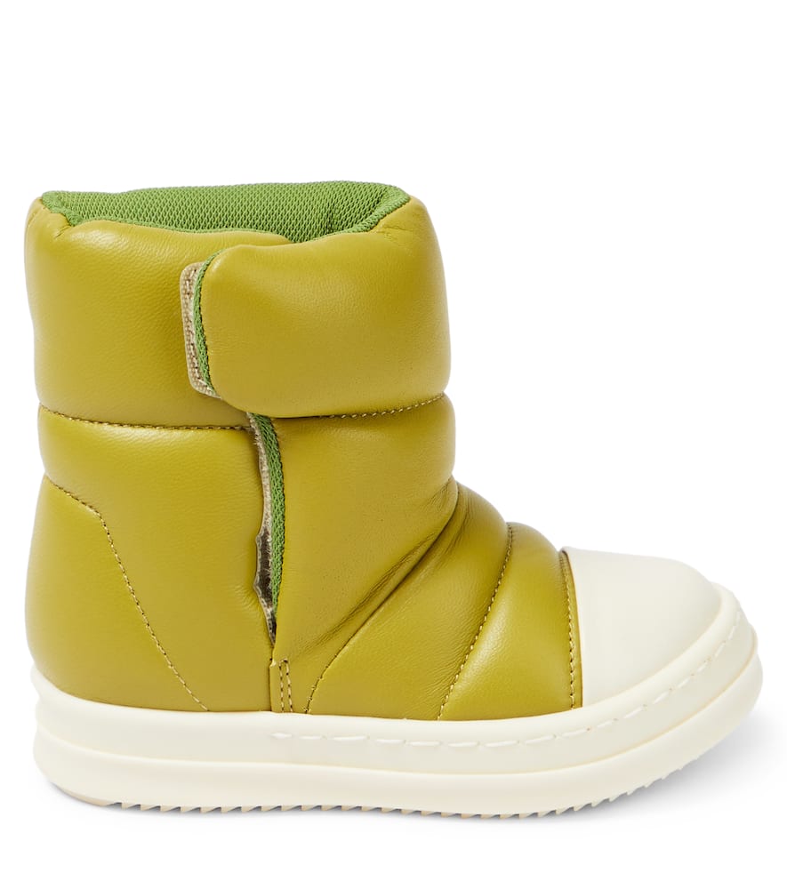 Puffer leather boots