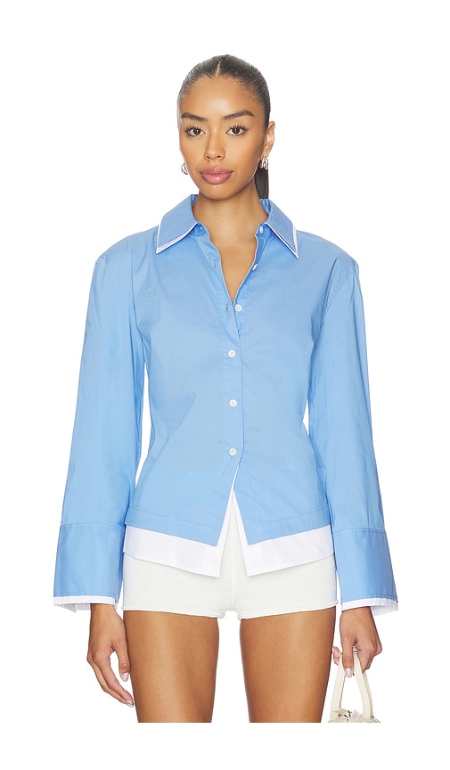 Veronica Beard Bonnie Shirt in Blue. - 0 also , 2, 4