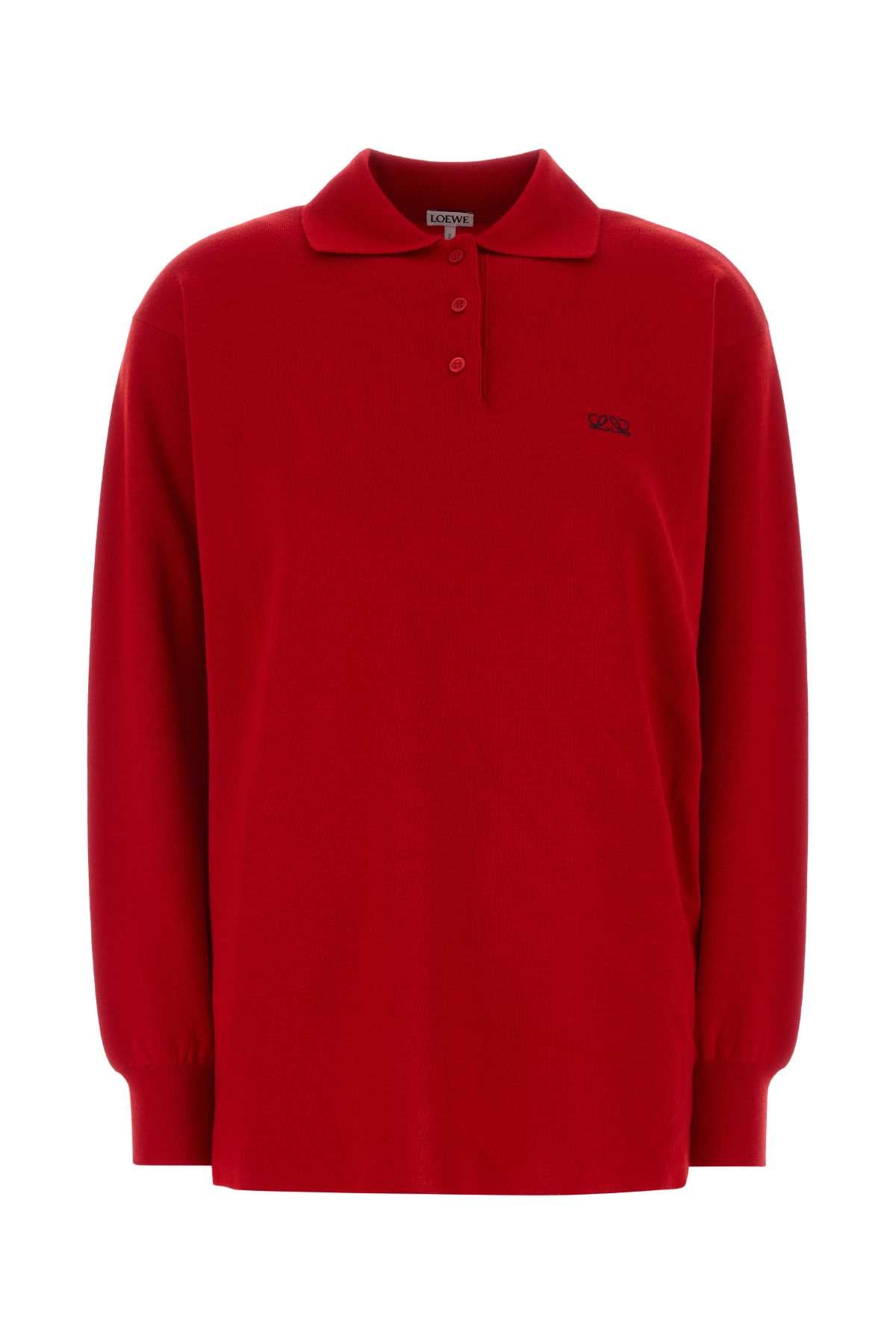 Sweater Polo Shirt — Red