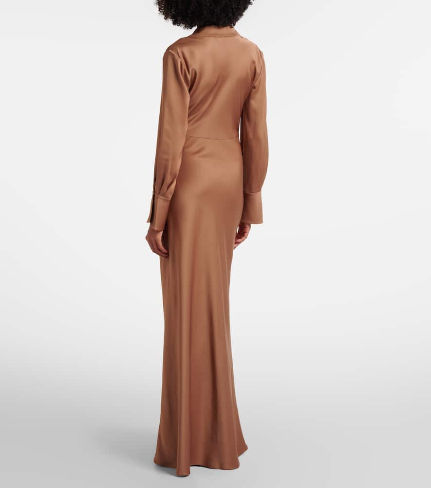 Adelle draped satin gown