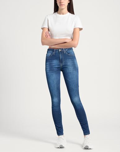 Woman Jeans Blue Size 32 Cotton, Elastane