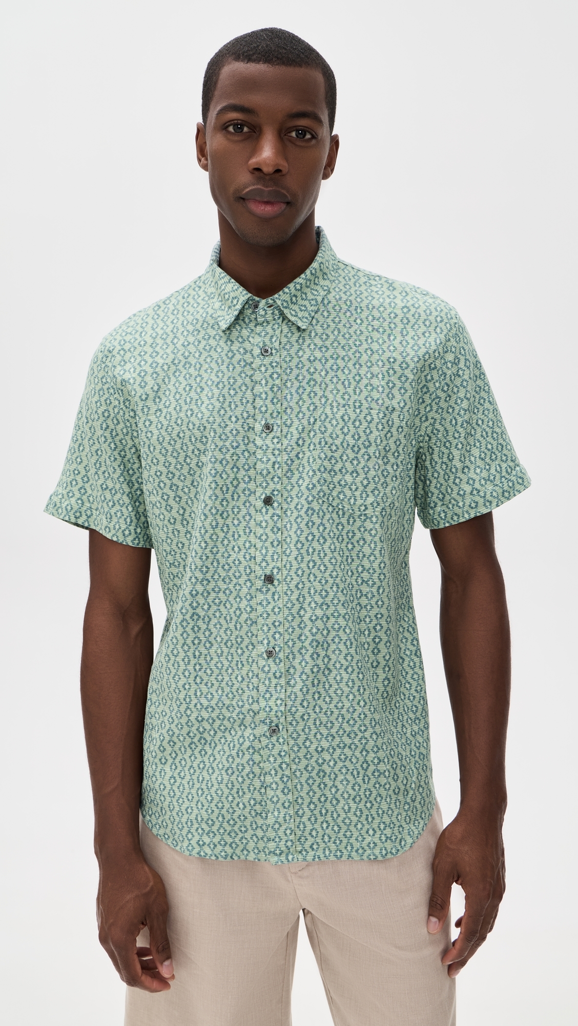Carson Shirt Wavy Batik Aqua
