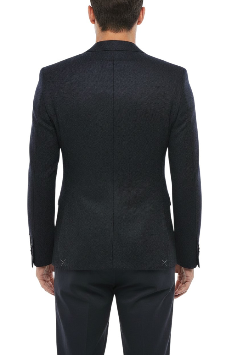 Blue Notched Lapel Blazer