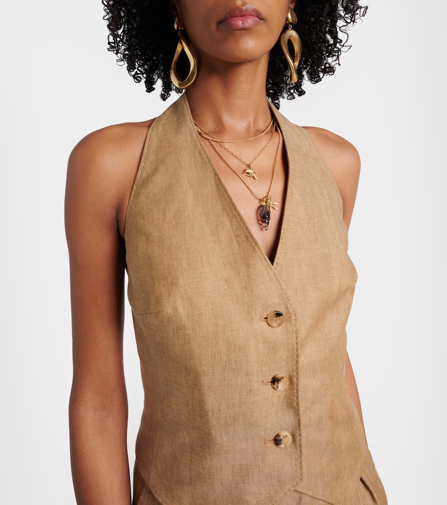 Sauro open-back linen vest