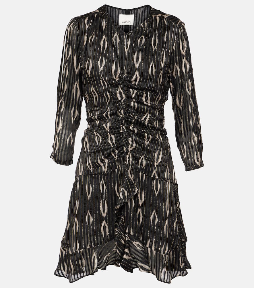 Octavia snake-effect silk-blend minidress