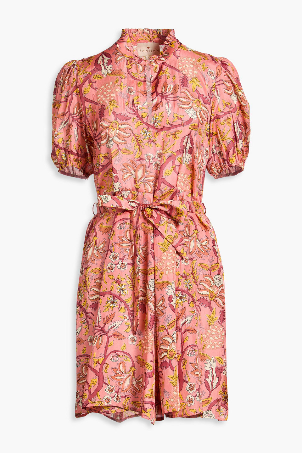 Gaia floral-print silk-satin mini dress - Pink - 2