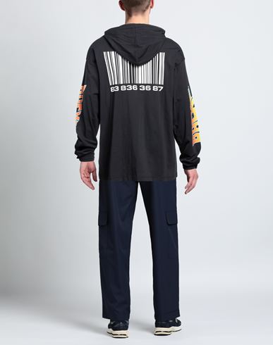 Man Sweatshirt Black Size M Cotton