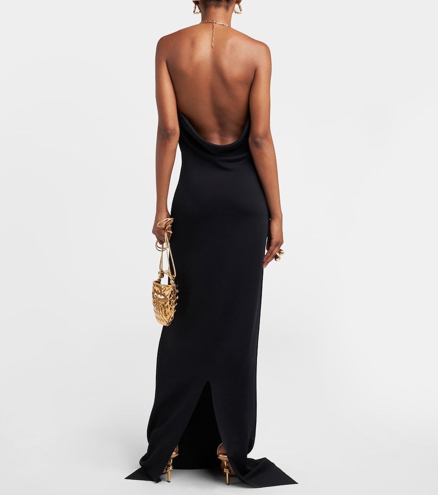 Chain-detail knitted maxi dress