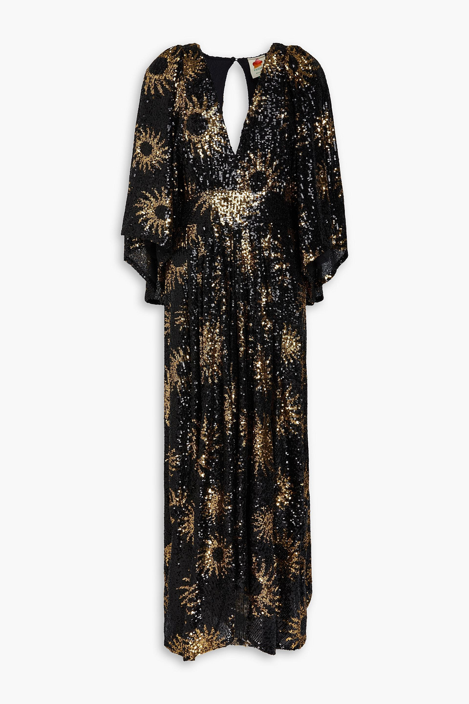 Sequined tulle maxi dress - Black - XS