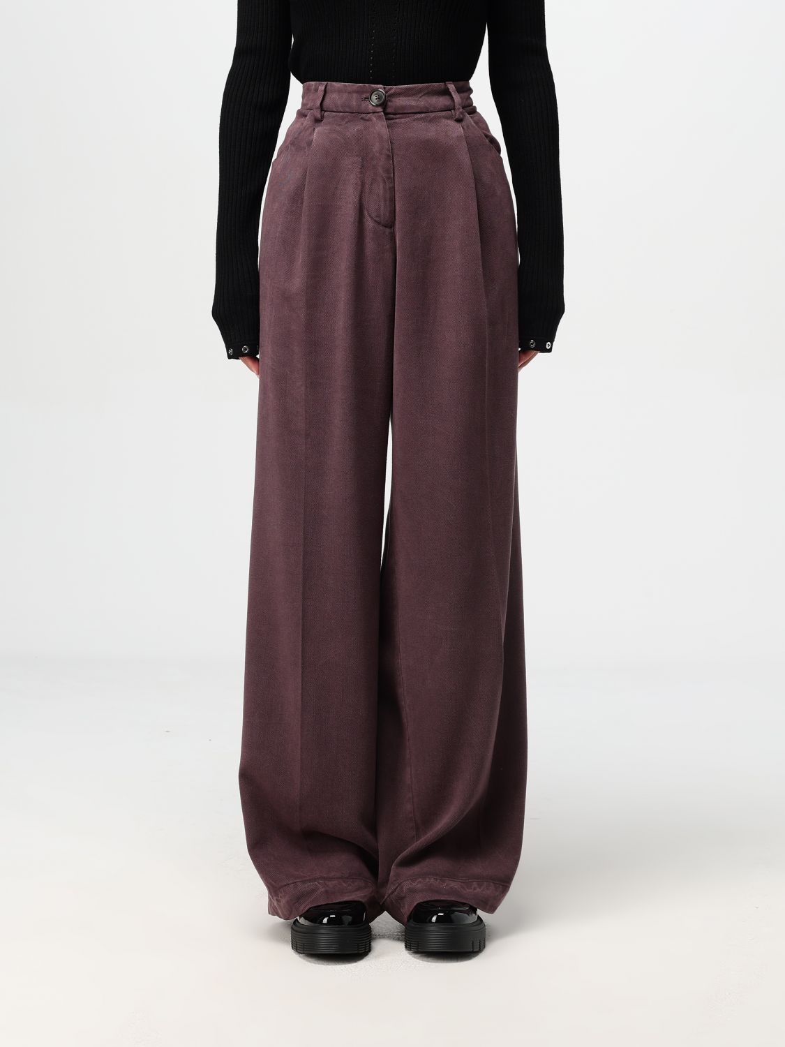 Pants Woman color Plum