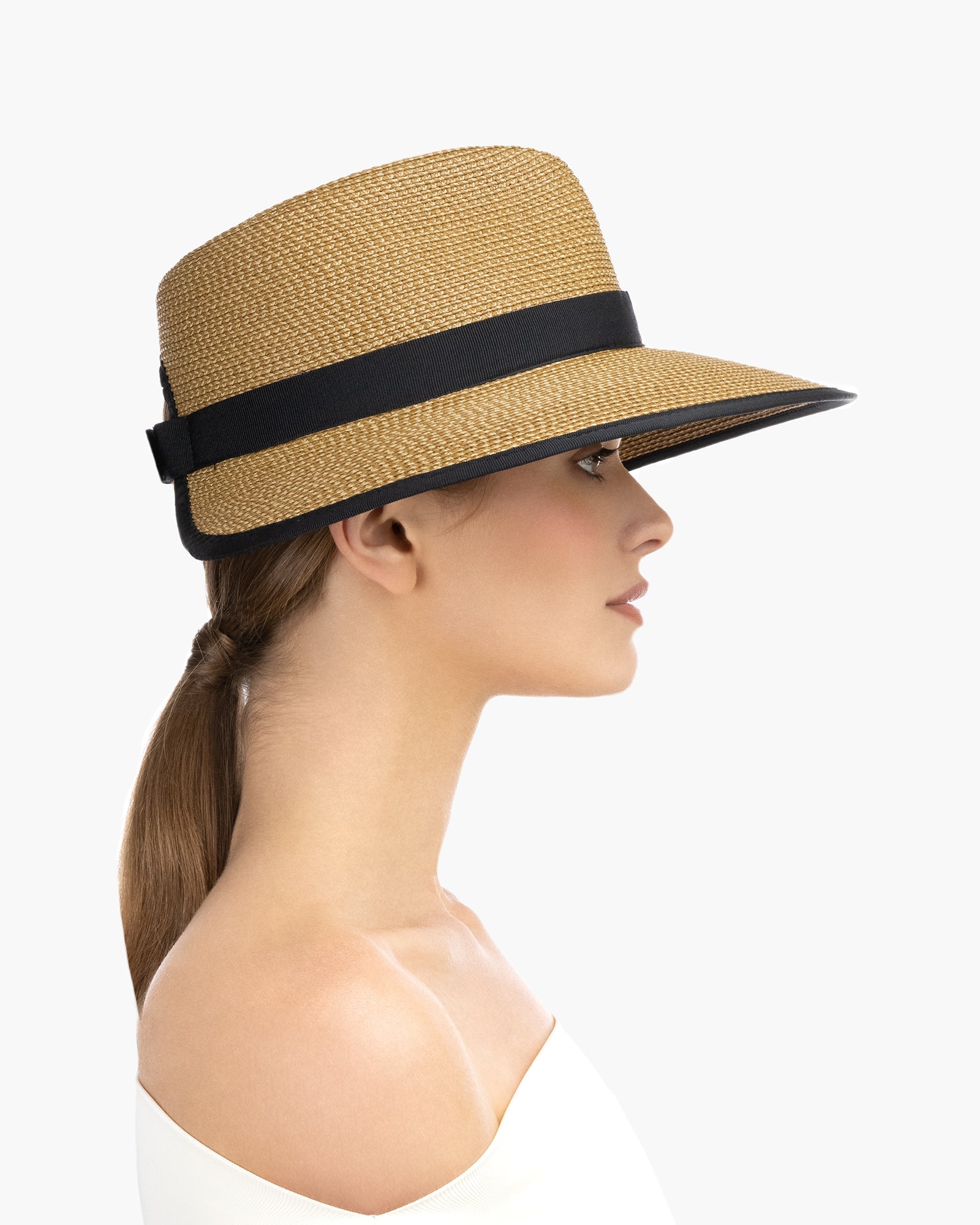 SunCrest Visor Fedora for Women - Blue Mix, 4 in Brim, UPF 50+ Protection