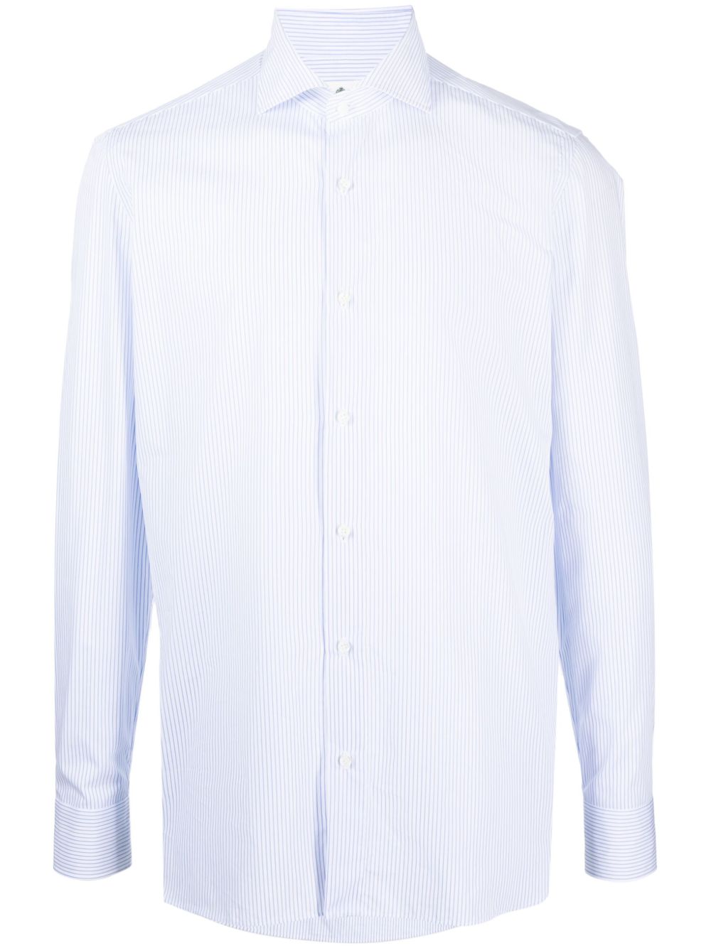 Cotton Vertical Striped Long Sleeve Button-Up Shirt