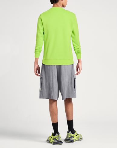 Man Sweatshirt Lime green Size L Cotton, Polyester