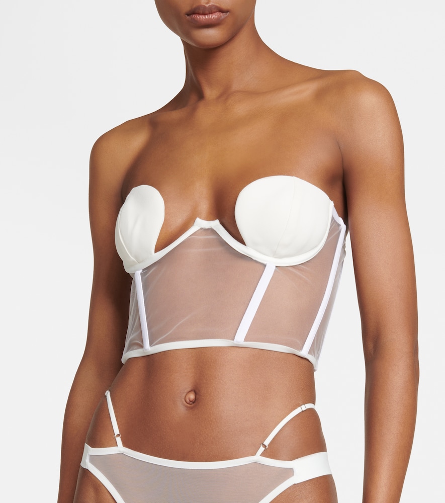 Nensi Dojaka Bridal tulle-paneled crêpe bustier